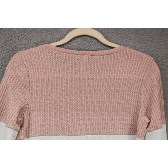 Miss 2 Day Waffle Knit Long Sleeve Top-Mixed Prints-Size Medium - Picture 10 of 10